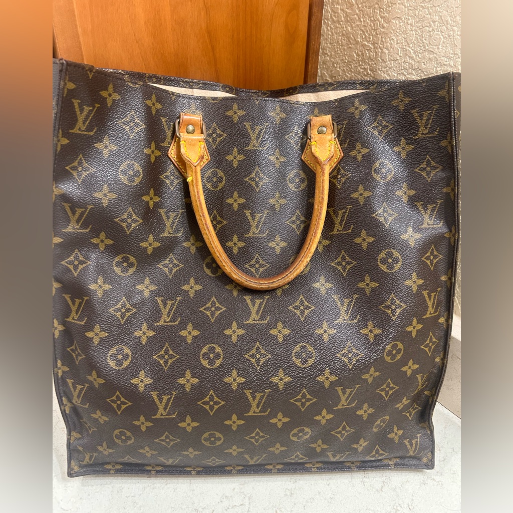 Louis Vuitton Monogram Sac Plat Tote Vintage Lv Shopper